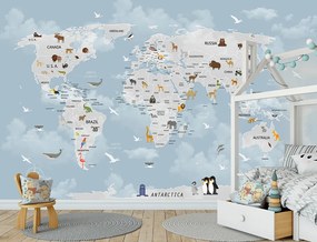 Παιδική ταπετσαρία τοίχου Παγκόσμιος χάρτης 40035Q Αυτοκόλλητο Βινυλίου