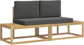 vidaXL Σειρά Καναπέ Εξωτερικού 2 pcs Άσπρο και Ανθρακί Πολυεστέρας