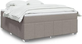 vidaXL Κρεβάτι Boxspring με Στρώμα Taupe 180x200 εκ. Υφασμάτινο