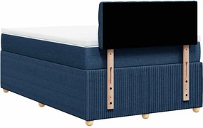 vidaXL Κρεβάτι Boxspring με Στρώμα Μπλε 120x200 εκ. Υφασμάτινο