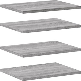 vidaXL Ράφια Τοίχου 4 τεμ. Γκρι Sonoma 40x30x1,5 εκ. Επεξεργ. Ξύλο