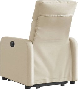 vidaXL Πολυθρόνα Ηλεκ. Ανακλινόμενη με Ανύψωση Κρεμ Υφασμάτινη
