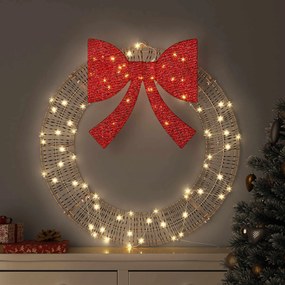 vidaXL Στεφάνι με 60 LED Θερμό λευκό 76 x 76 x 8 εκ PET