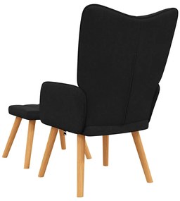 vidaXL Πολυθρόνα Relax Μαύρη Υφασμάτινη με Σκαμπό