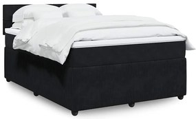 vidaXL Κρεβάτι Boxspring με Στρώμα Μαύρο 160x200 εκ. Βελούδινο