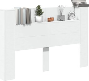 vidaXL Κεφαλάρι με ράφι Λευκό 160 x 16,5 x 103,5 cm Επεξεργασμένο ξύλο