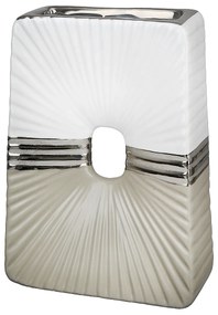 Βάζο ArteLibre Μπεζ/Ασημί/Λευκό Κεραμικό 6x14.5x20cm