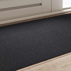 vidaXL Δερμάτινο Χαλί Ανθρακί 80 x 150 cm ύφασμα