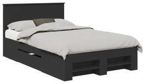 vidaXL Σκελετός Κρεβατιού Μαύρο 137 x 203 εκ. Επεξεργασμένο ξύλο