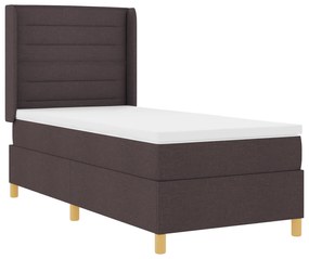 vidaXL Κρεβάτι Box Spring με Στρώμα Σκούρο Καφέ 80x200 cm Ύφασμα