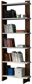 Βιβλιοθήκη Order 745DCD3611 46,8x21,3x170cm White-Walnut