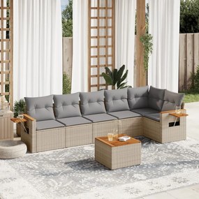 vidaXL Patio Sofa Set 6-θέσια Beige and Grey
