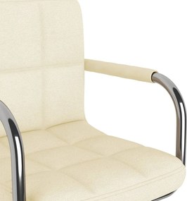 vidaXL Καρέκλα Τραπεζαρίας Περιστρεφόμενη Κρεμ Υφασμάτινη