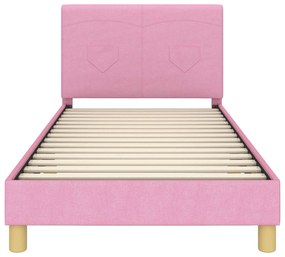 vidaXL Κρεβάτι Παιδικής Κρεβατοκάμαρας με Κεφαλάκι Ροζ 90 x 190 cm