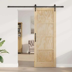 vidaXL Συρόμενη Πόρτα Άλλο ORKDAL Φυσικό και μαύρο 78 x 211 εκ