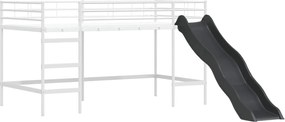 vidaXL Κουκέτα για παιδιά με τσουλήθρα Άσπρο και Ανθρακί