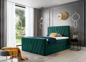 Επενδυμένο κρεβάτι Alba-Prasino-160 x 200