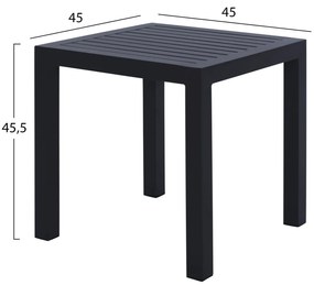 Τραπέζι Αλουμινίου Qiana Γκρι 45x45x45,5 εκ.