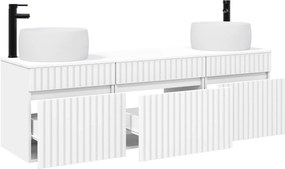 vidaXL Σετ Ντουλαπιών Μπάνιου 3 τμχ. Λευκό 157 x 44,5 x 80 cm