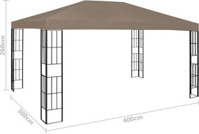 vidaXL Κιόσκι Taupe 4 x 3 μ.