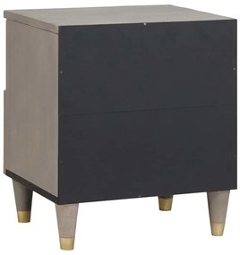 vidaXL Κομοδίνο 2 pcs Γκρι 40 x 33 x 46 εκ. Μασίφ ξύλο μάνγκο