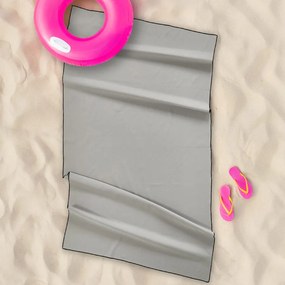 Πετσέτα Θαλάσσης Microfiber (90x160) Whitegg Grey S0102-2