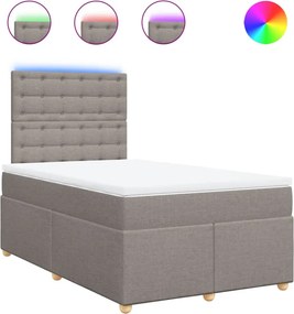 vidaXL Κρεβάτι Boxspring με Στρώμα Taupe 120x200 εκ. Υφασμάτινο