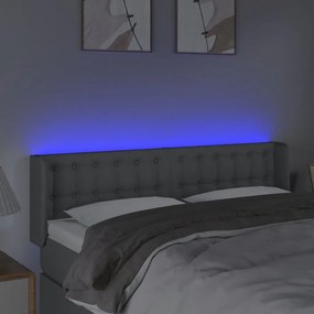 vidaXL Κεφαλάρι Κρεβατιού LED Ανοιχτό Γκρι 147x16x78/88 εκ. Υφασμάτινο