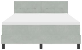 vidaXL Κρεβάτι με ελατήρια Ανοιχτό γκρι 140 x 190 cm Βελούδο