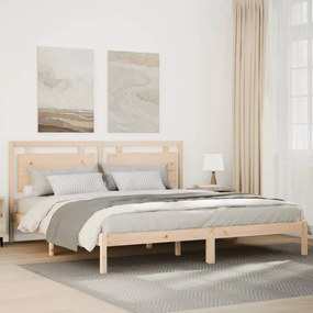 Πλαίσιο Κρεβατιού Μακρύ Χωρίς Στρώμα 180x210 εκ Μασίφ Ξύλο
