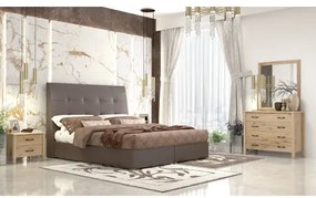 Savvidis Furniture  Κρεβάτι Υπέρδιπλο N60 για στρώμα 160x200 Τεχνόδερμα Με Μηχανισμό / Μελί BEST-890000