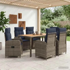 vidaXL Σετ Εξωτερικής Τραπέζης 7 τμχ. Grey and Navy Blue