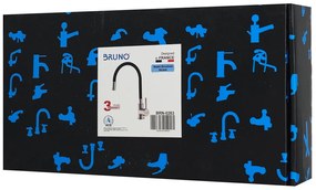 BRUNO μπαταρία πάγκου κουζίνας BRN-0263, αναμεικτική, μαύρη/ασημί