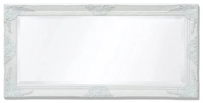 vidaXL Καθρέφτης Τοίχου με Μπαρόκ Στιλ Λευκός 100 x 50 εκ.