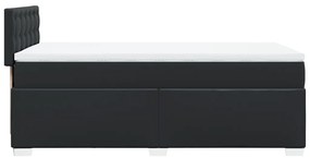 vidaXL Κρεβάτι Boxspring με Στρώμα Μαύρο 80 x 200 εκ. Συνθετικό Δέρμα