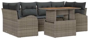 vidaXL Σετ Καναπέ Κήπου με αποθήκευση 7 pcs Γκρι Πολυ ράταν