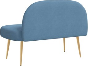 vidaXL Δερμάτινος Πάγκος με Πλάτη Μπλε 110 x 60 x 76 cm