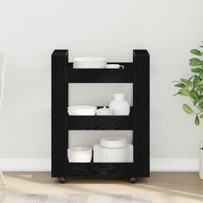 vidaXL Τροχός Κουζίνας Μαύρη Βελανιδιά 60x45x80 εκ. Ξύλο Μηχανικής Κατεργασίας