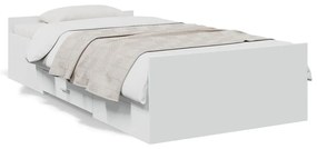 Πλαίσιο Κρεβατιού με Συρτάρια Λευκό 75x190εκ Επεξεργασμένο Ξύλο