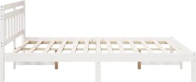 vidaXL Σκελετός Κρεβατιού Λευκό 150 x 200 cm Στερεά ξυλεία πεύκου