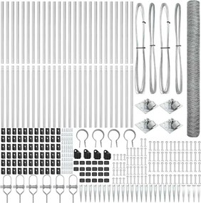 vidaXL Στύλος Περιφράξεων Ασημί
