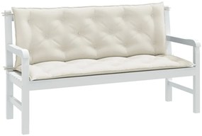 vidaXL Μαξιλάρι Πάγκου Κήπου Κρεμ Μελανζέ 150x50x7 εκ. Ύφασμα