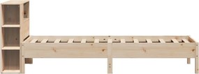 vidaXL Κρεβάτι Βιβλιοθήκη Χωρίς Στρώμα 75x190 εκ Μασίφ Ξύλο Πεύκο