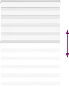vidaXL Ζέβρα τυφλή Λευκό Πλάτος υφάσματος 105,9 εκ. Πολυεστέρας