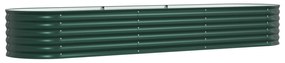 vidaXL Υψωμένο Κρεβάτι Κήπου Πράσινο 320x80x44 εκ. Γαλβανισμένο Ατσάλι