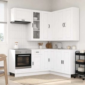 vidaXL Μονάδα κουζίνας PORTO 8 pcs Λευκό Επεξεργασμένο Ξύλο