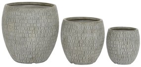 Σετ ζαρντινιέρων Home ESPRIT Γκρι Fiberglass Μαγνήσιο 55 x 55 x 55,5 cm (3 Μονάδες)