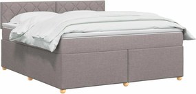vidaXL Κρεβάτι box spring με στρώμα Taupe 160 x 200 cm Ύφασμα
