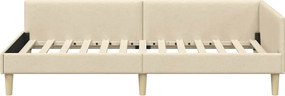 vidaXL Κρεβάτι Γωνίας Κρεμ 100 x 200 cm ύφασμα