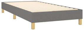 vidaXL Κρεβάτι Boxspring με Στρώμα Σκούρο Γκρι 100x200 εκ. Υφασμάτινο